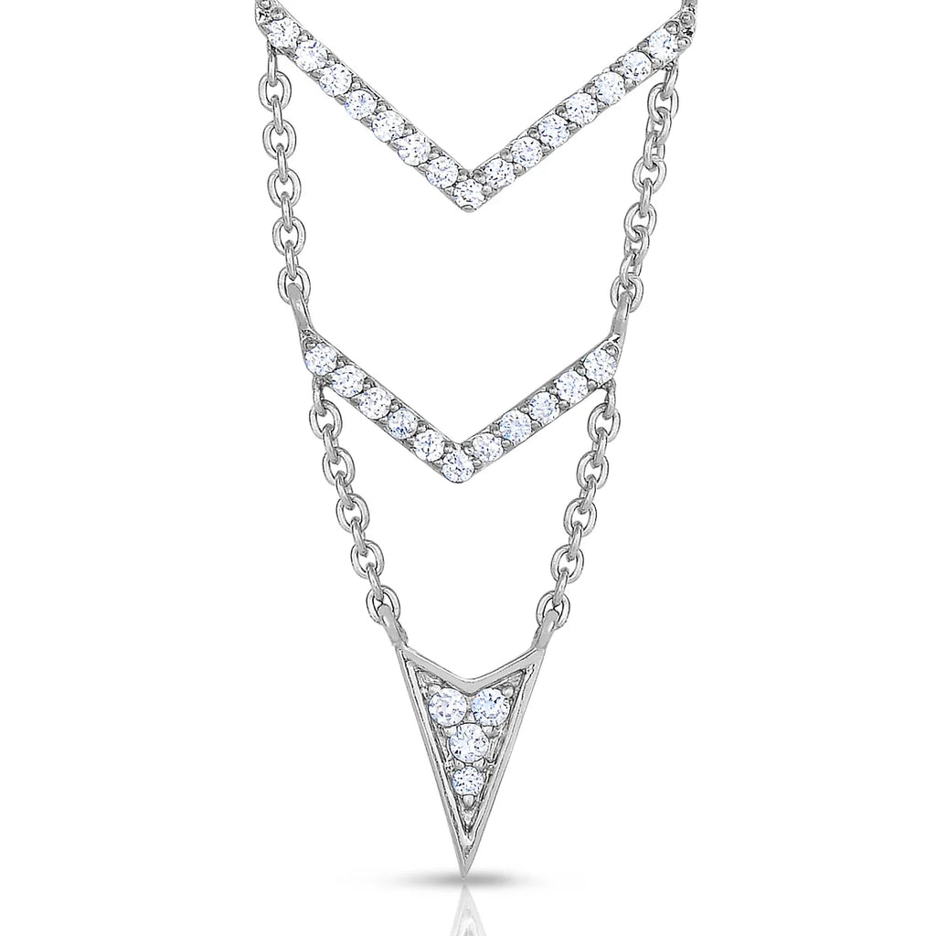 1/4 Carat Diamond Arrow V Necklace in Sterling Silver, 18 inches P578