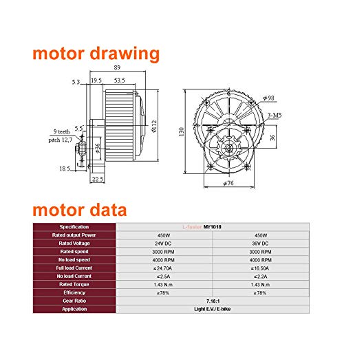 450W Electric Bike Conversion Kit K25180