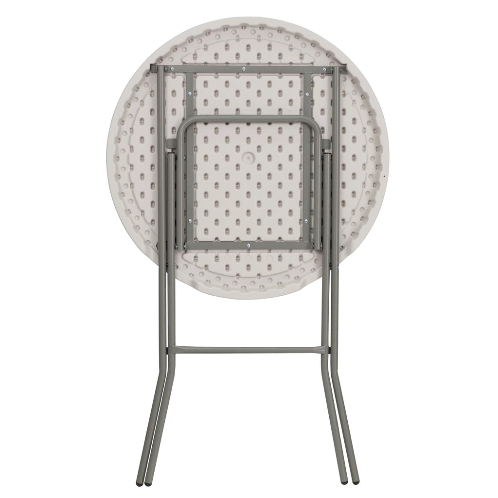 Round White Plastic Bar Height Folding Event Table I67740