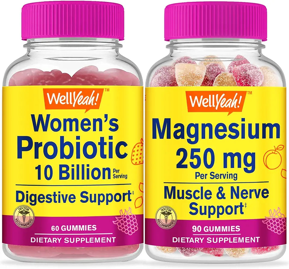 Probiotics Women 10B CFU Magnesium Citrate 250mg Gummies Bundle H303832