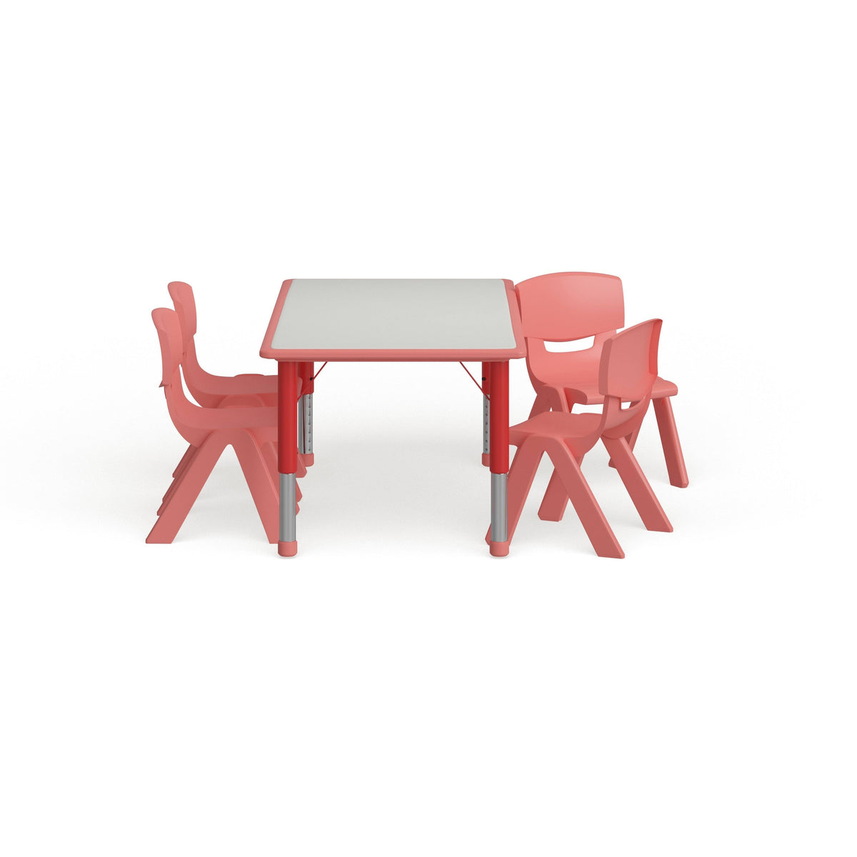 Red Height-Adjustable Plastic Pre-School Activity Table Set V103