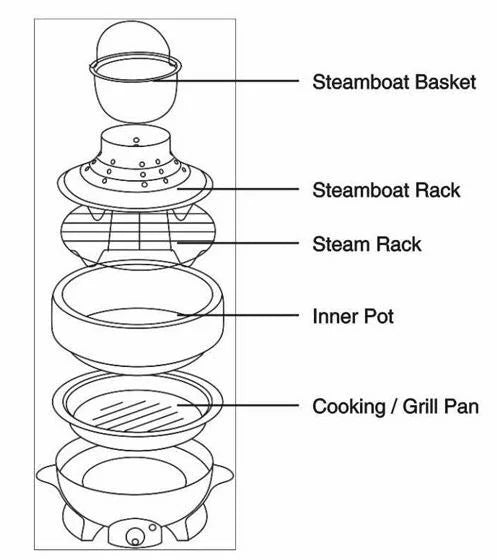 Multi Cooker stainless steel with centre strainer L21846