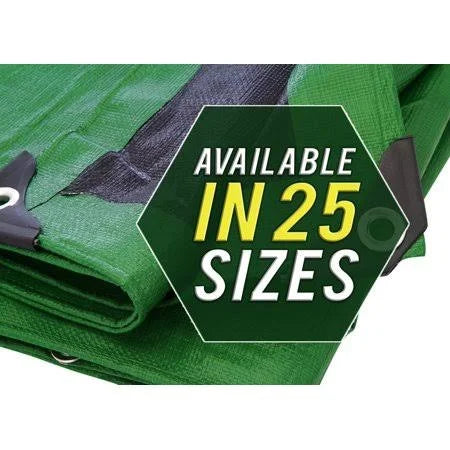18x24 Green Black Heavy Duty 8 Mil Waterproof Tarp Cover M94593