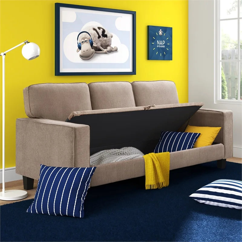 Soft Tan Fabric Sofa with Storage X416121