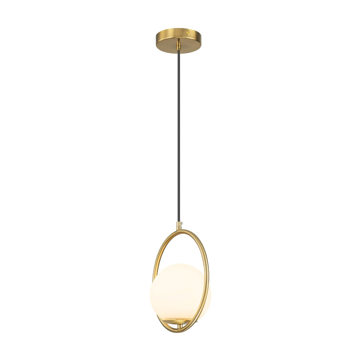 1-Light Globe Glass Geometric Pendant H9439
