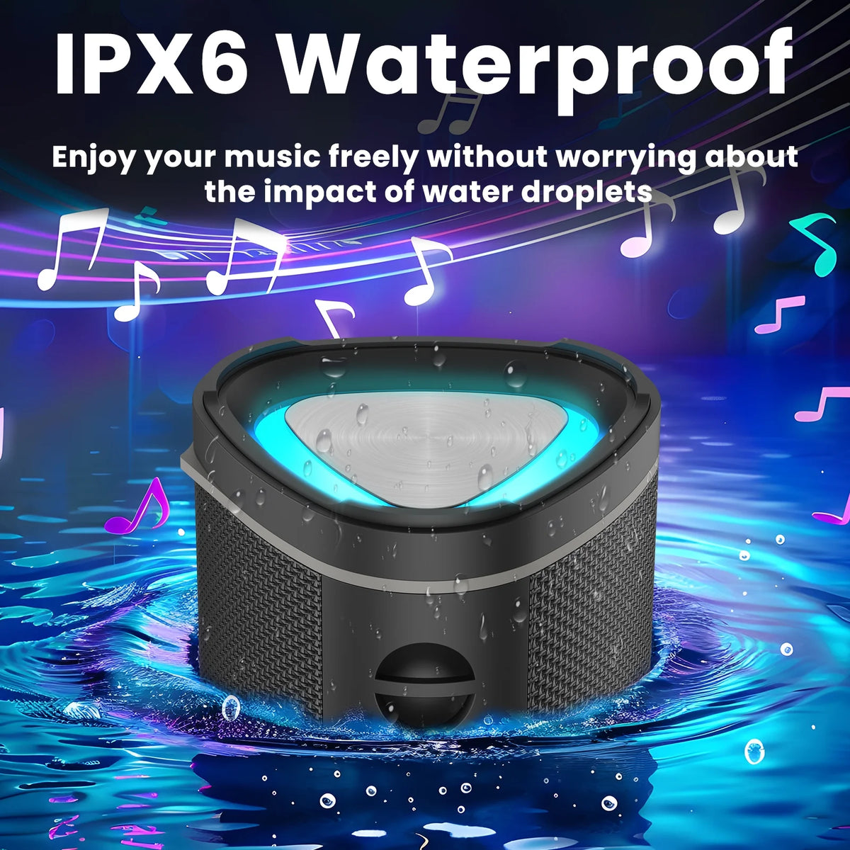 IPX6 Waterproof Portable Bluetooth Speaker with Subwoofer W94886