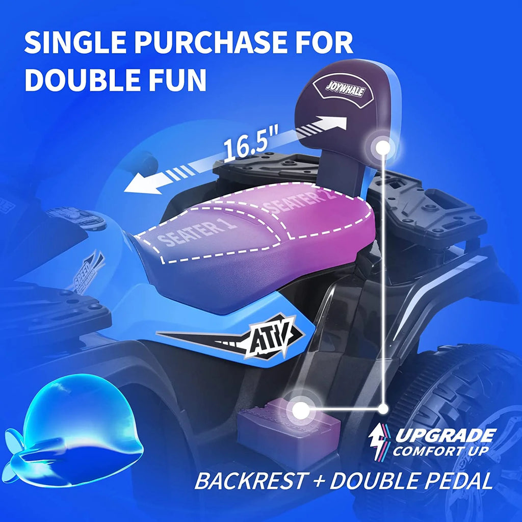 24V Kids Ride on ATV 4WD 2 Seater Quad 4-Wheeler V6977