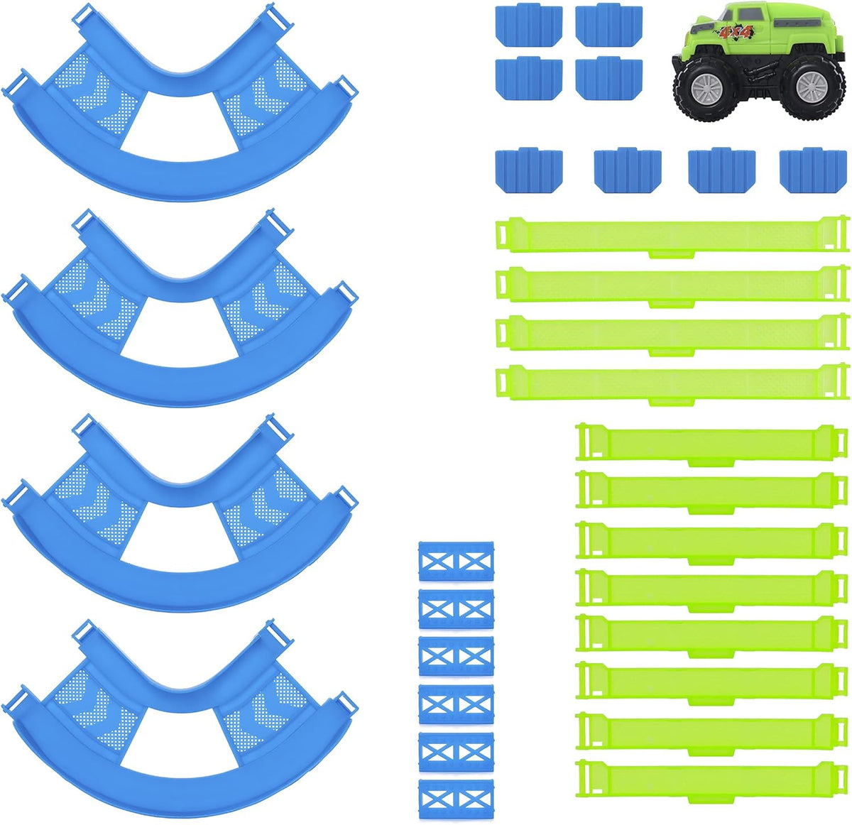18 Pcs Glow in The Dark Race Track Building Set U69828