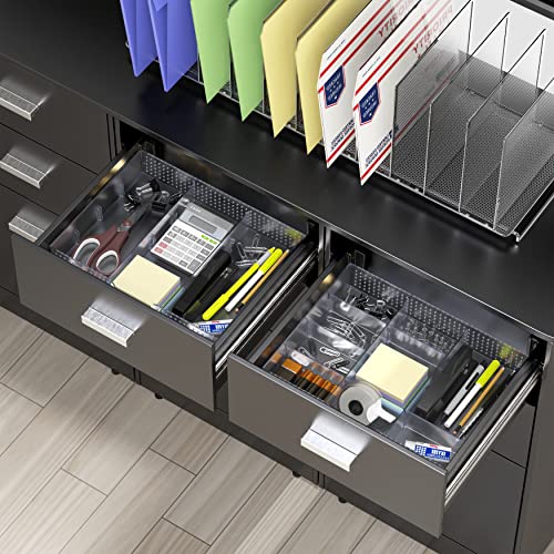 Black 2 Pack Drawer Organizer with 9 Adjustable Compartments L41201