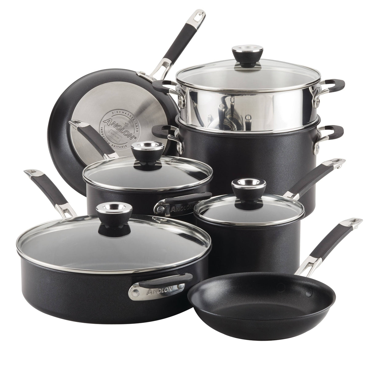 11 Piece Hard Anodized Nonstick Cookware Set Y16716