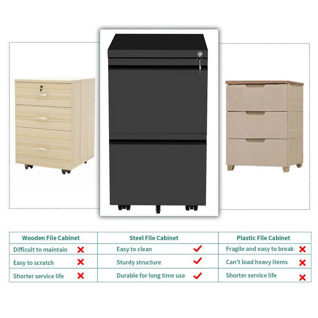 2 Drawer Locking Steel File Cabinet V45265