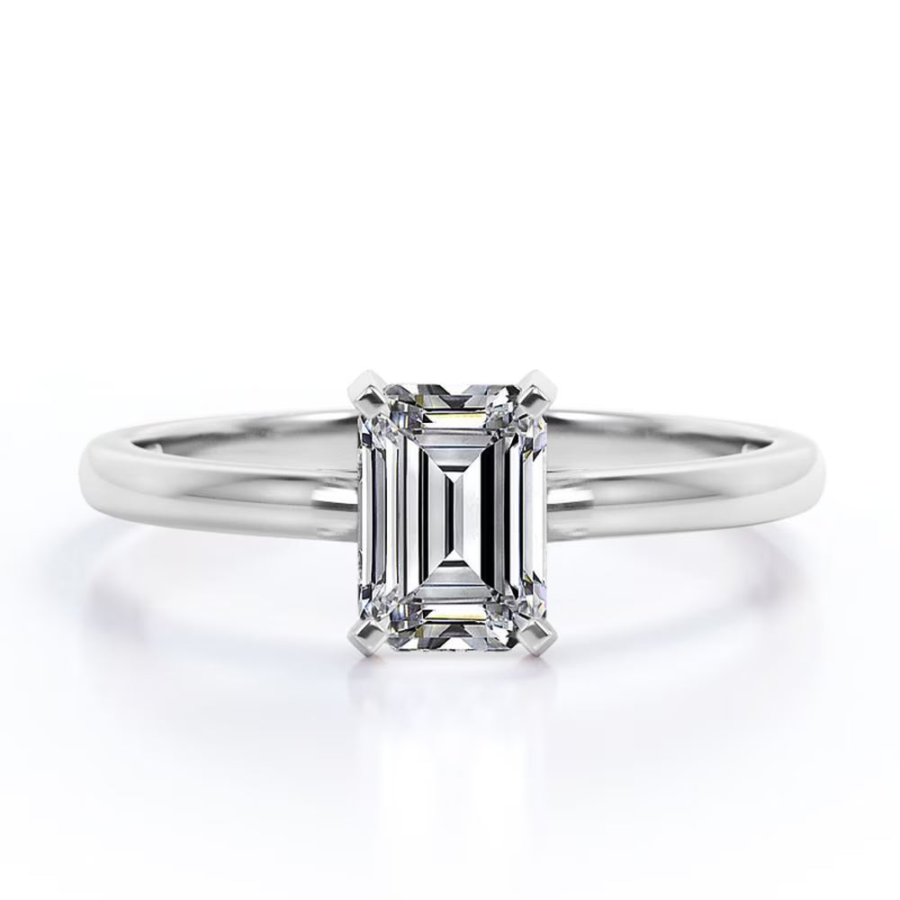 18K White Gold Plating Over Silver Solitaire Promise Ring U56324