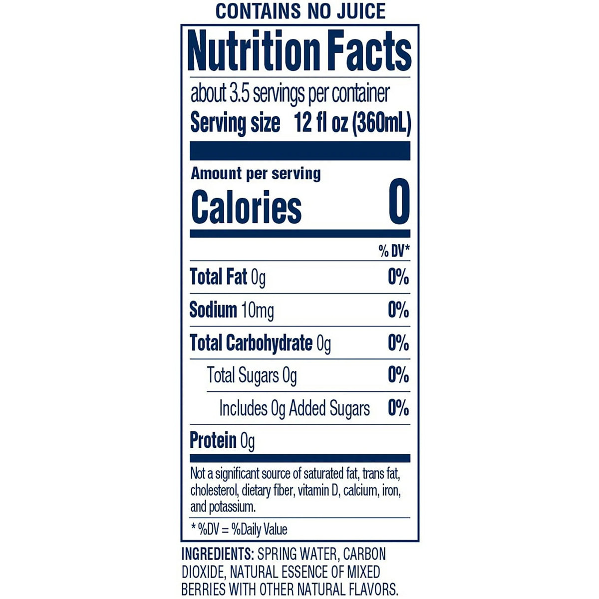 Mixed Berry Sparkling Spring Water, 12 Pack, 42 oz Bottles L729