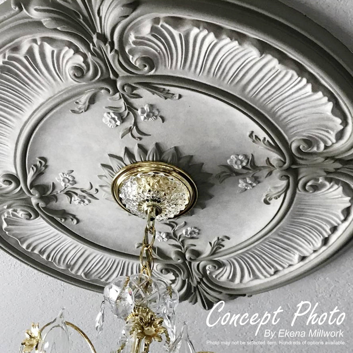 15 3/4x22OD x 3 7/8x22ID x 3/4x22P Hand-Painted Ceiling Medallion T506