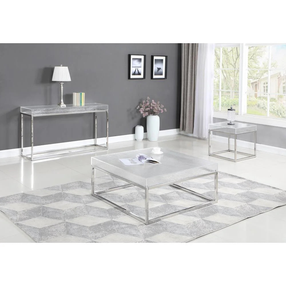 Contemporary Square Cocktail Table with Acrylic Top & Steel Frame K422