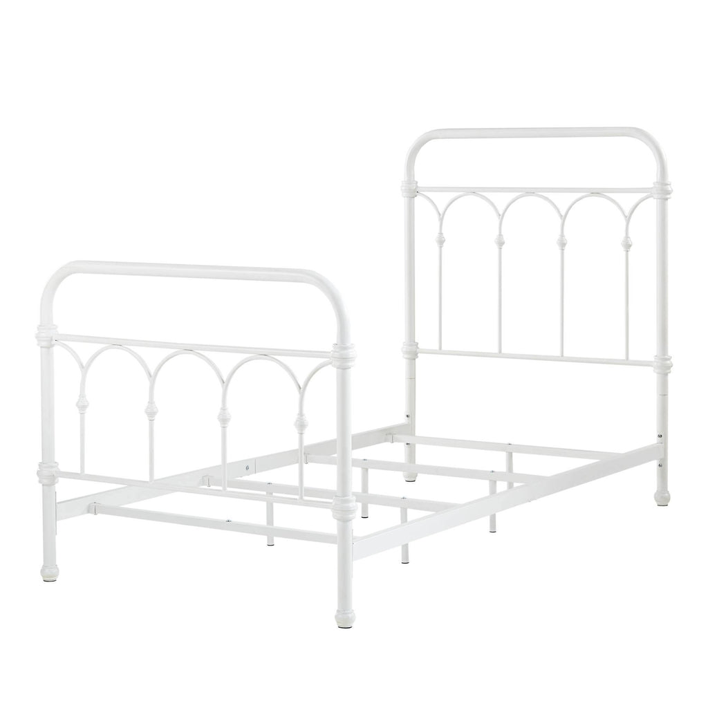 Antique White Metal Bed J60671