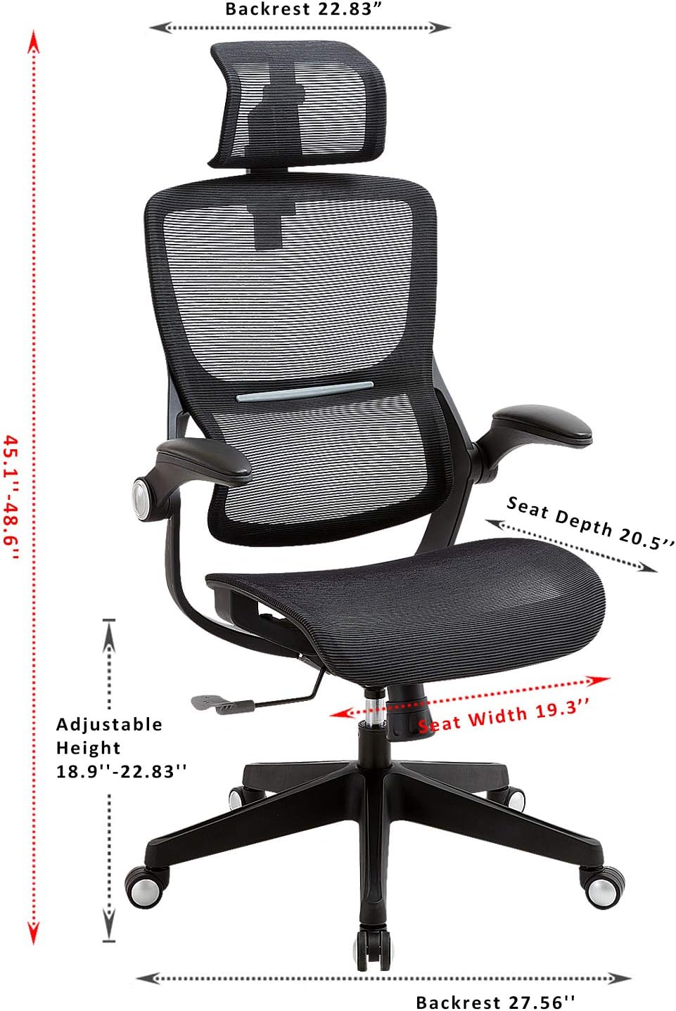 Ergonomic Mesh Office Chair with 3D Lumbar Support D7047