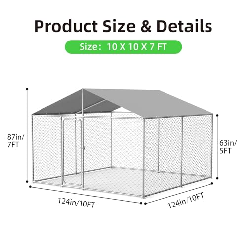 Extra Large Outdoor Dog Kennel with Waterproof Cover and Security Lock H898225
