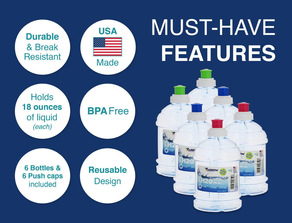18 oz Clear BPA-Free Water Bottles 6 Pack T86028