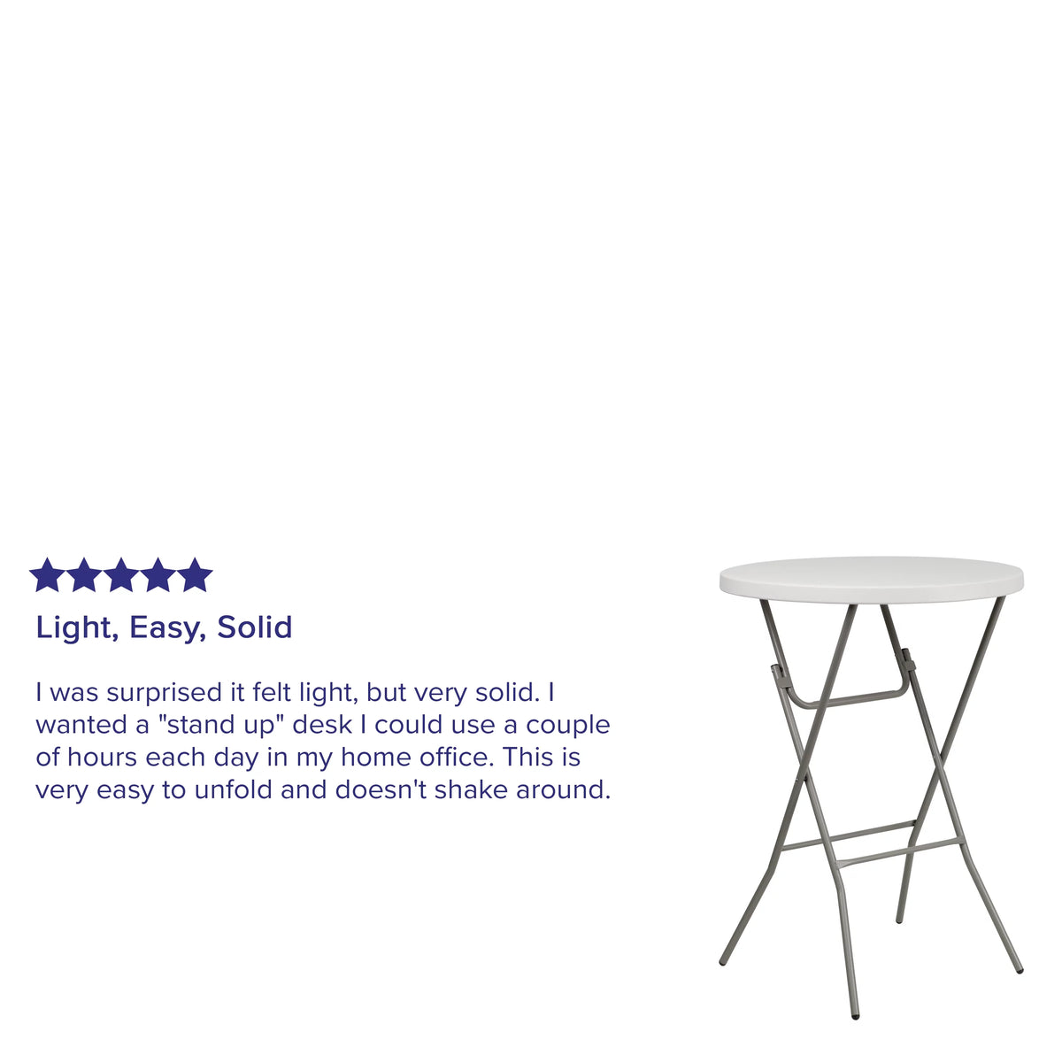 Round White Plastic Bar Height Folding Event Table I67740