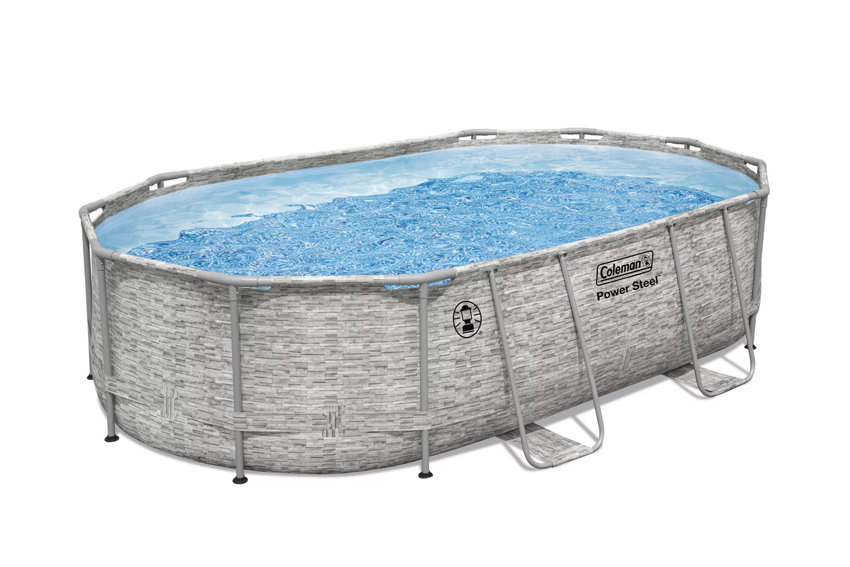 16 ft. x 10 ft. Oval Metal Frame Above Ground Pool Set E3096