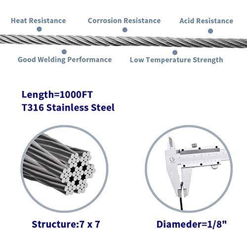 1/8' T316 Stainless Steel Cable Wire Rope K685302