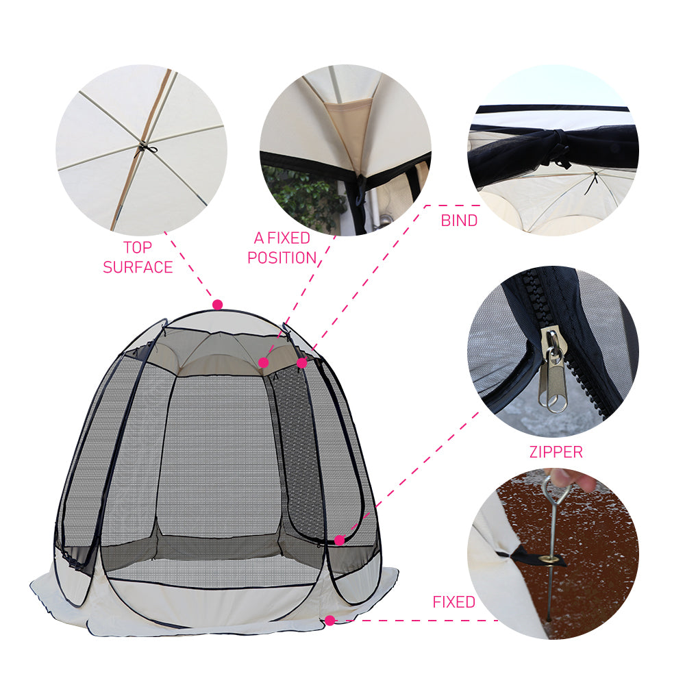 10’ x 10’ Black Mesh Screen Camping Tent Q607
