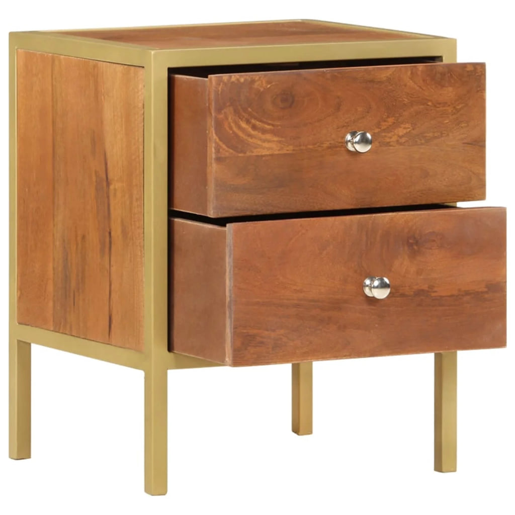 Mango Wood 2 Drawer Bedside Cabinet W215040