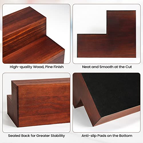 2 Pack 16 Inch 2 Tier Real Wood Bar Shelves M63846