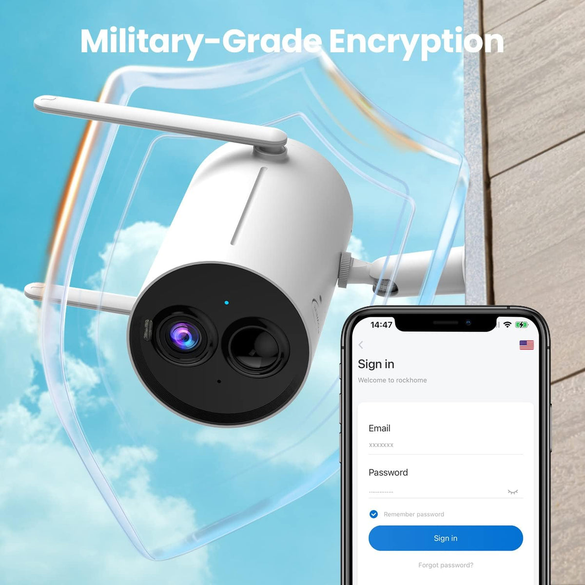 Wireless Outdoor Security Cameras with Spotlight, 1080P Rechargeable WiFi, Color Night Vision, IP65 Weatherproof V45981