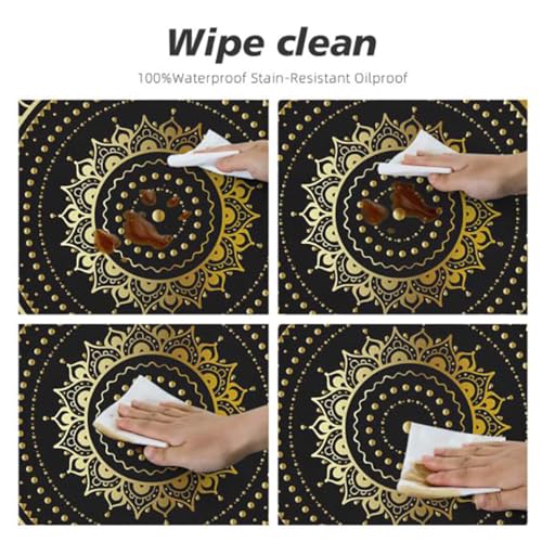 Multicolor Elastic Fitted Round Tablecloth Plaid Fits 45"-50" Diameter Tables A5008