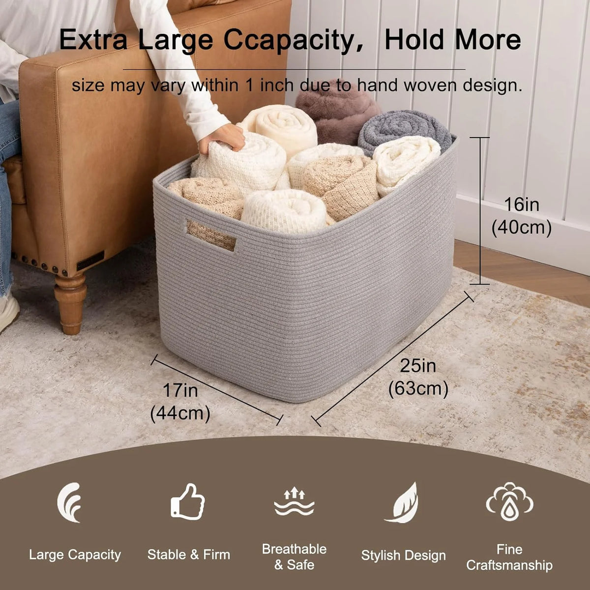 118L Cotton Rope Storage Basket S699