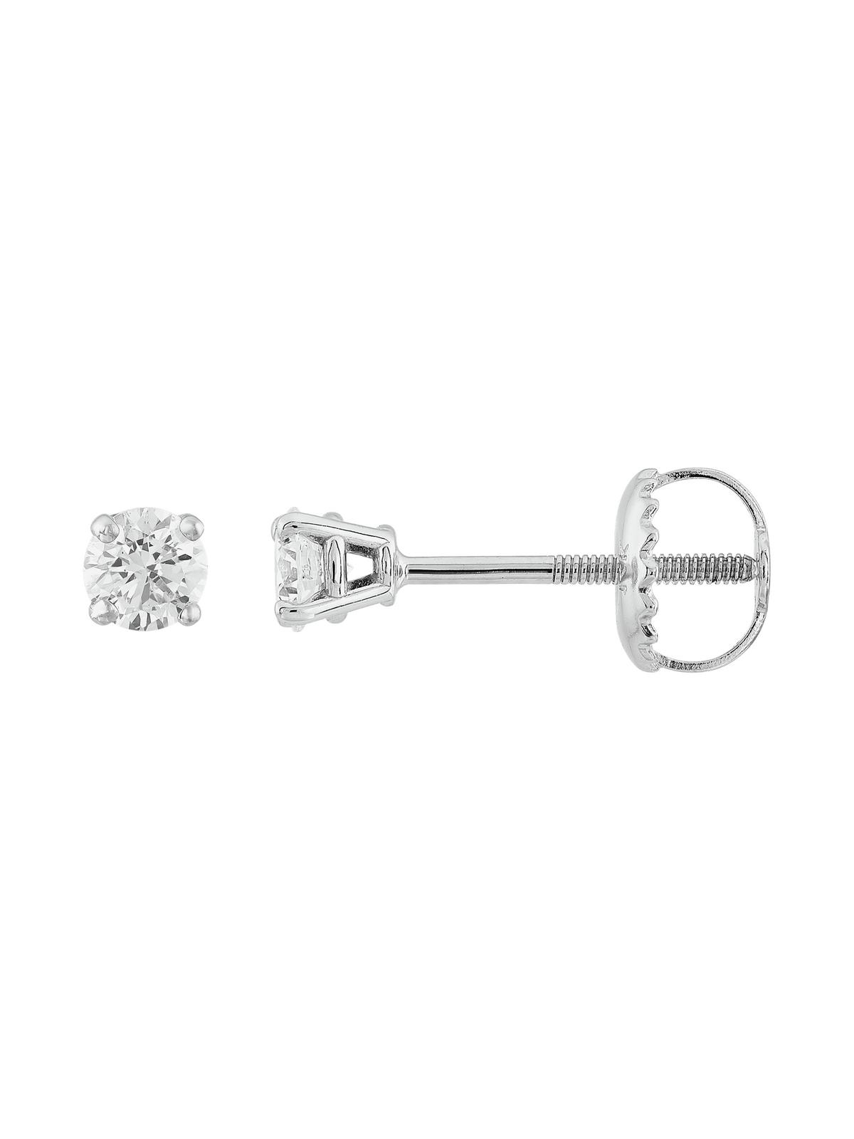 14kt White Gold Diamond Solitaire Stud Earrings P329778