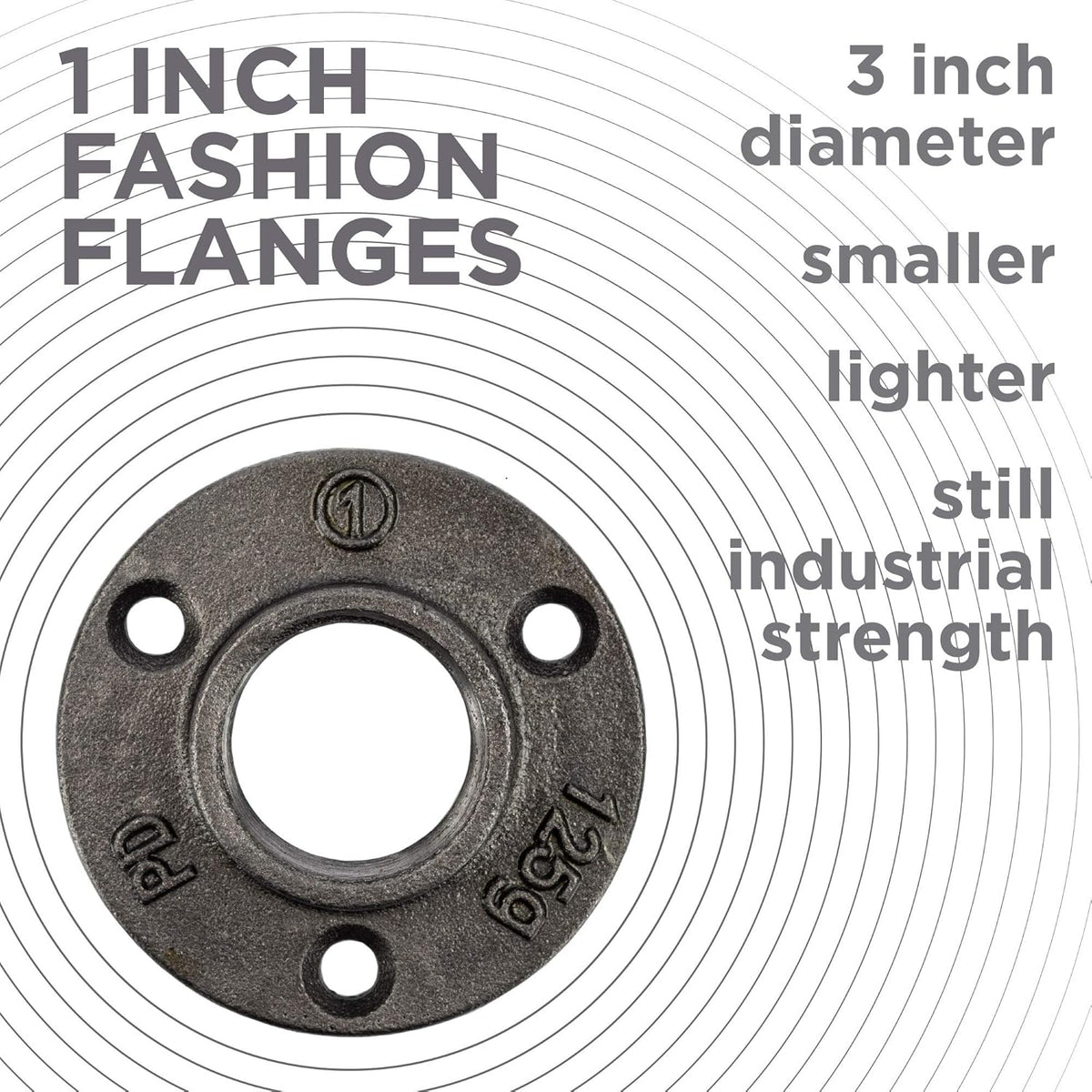 1 Inch Black Malleable Cast Iron Floor Flange 10 Pack W826423