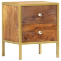 Mango Wood 2 Drawer Bedside Cabinet W215040