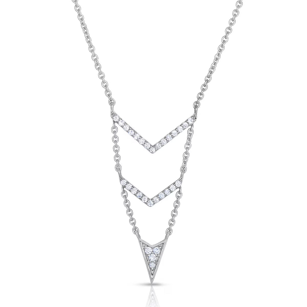 1/4 Carat Diamond Arrow V Necklace in Sterling Silver, 18 inches P578