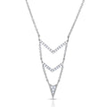 1/4 Carat Diamond Arrow V Necklace in Sterling Silver, 18 inches P578