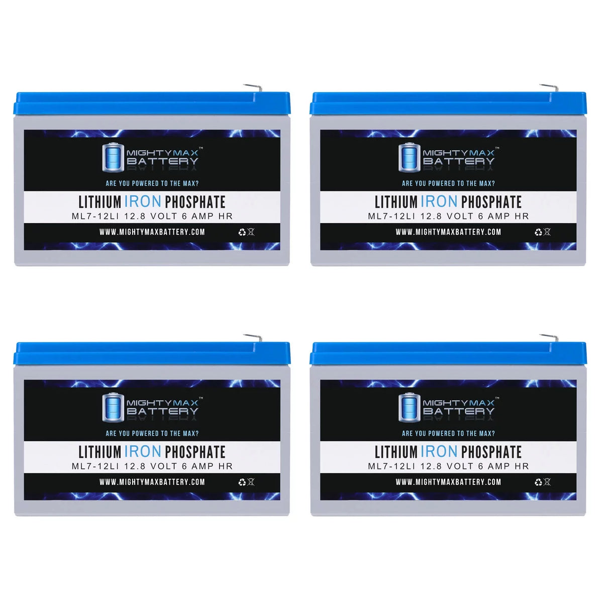 12V 7AH Lithium Replacement Battery 4 Pack E379
