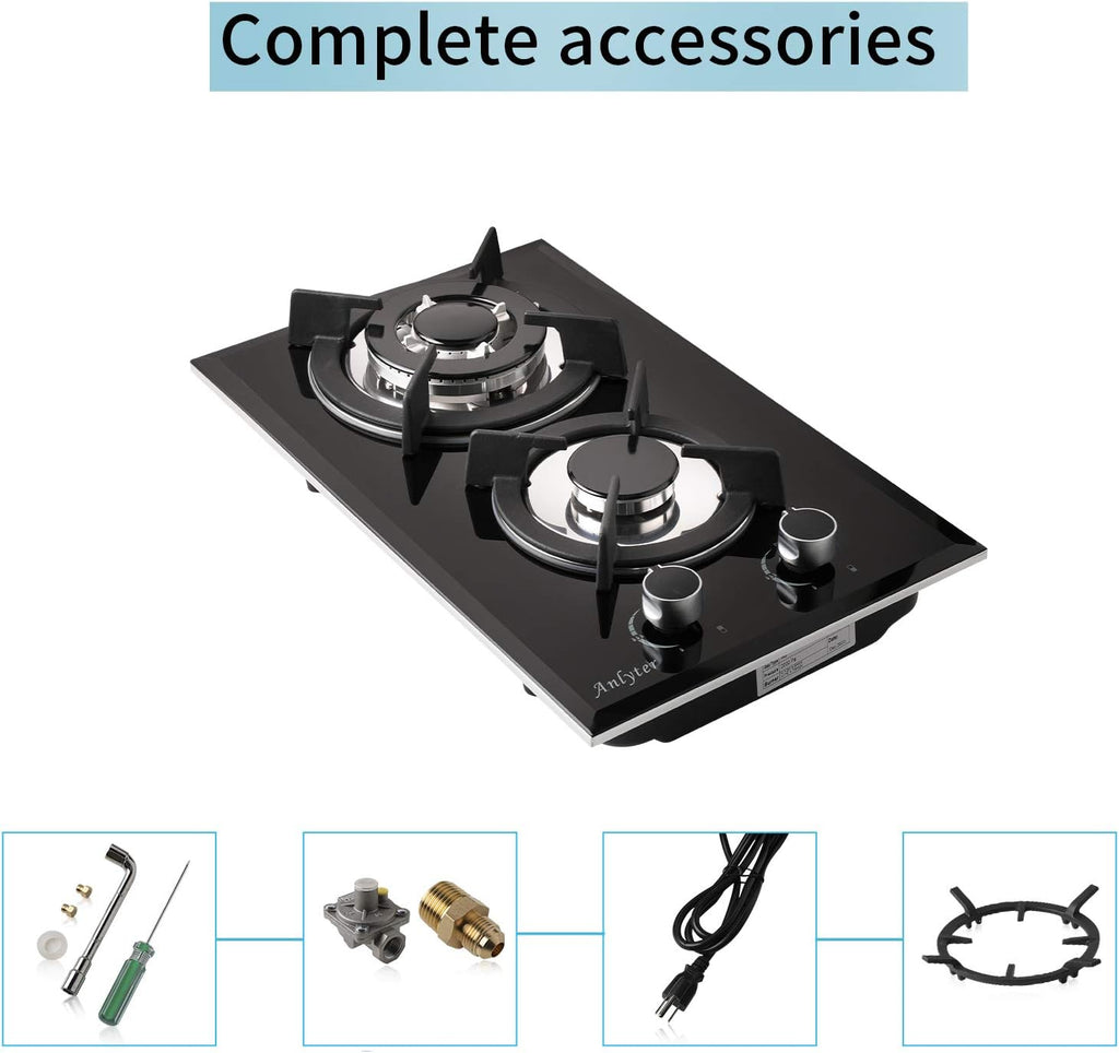12 Inch 2 Burner Drop-In Gas Cooktop with Thermocouple Protection Z520916