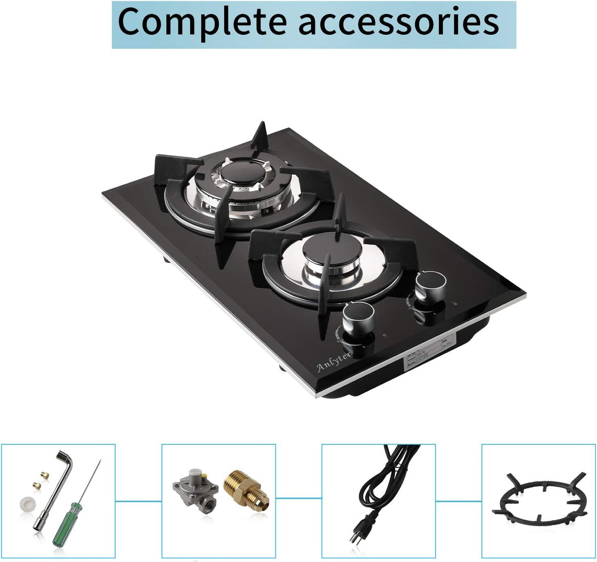 12 Inch 2 Burner Drop-In Gas Cooktop with Thermocouple Protection Z520916