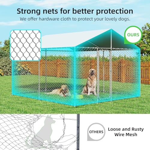 Extra Large Outdoor Dog Kennel with Waterproof Cover and Security Lock H898225