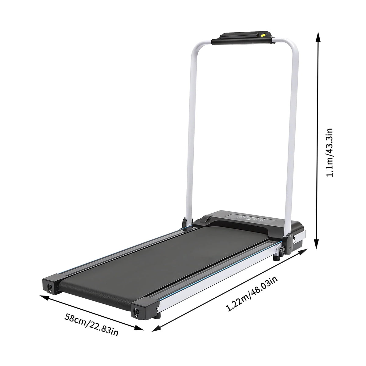 2HP Folding Treadmill with Remote Control and LED Display Q58459