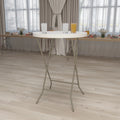 Round White Plastic Bar Height Folding Event Table I67740