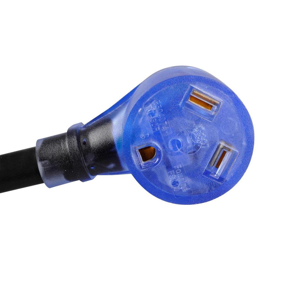 10/3 STW 50 to 30-Amp Universal RV Adapter Extension Cord with Lighted End A347869