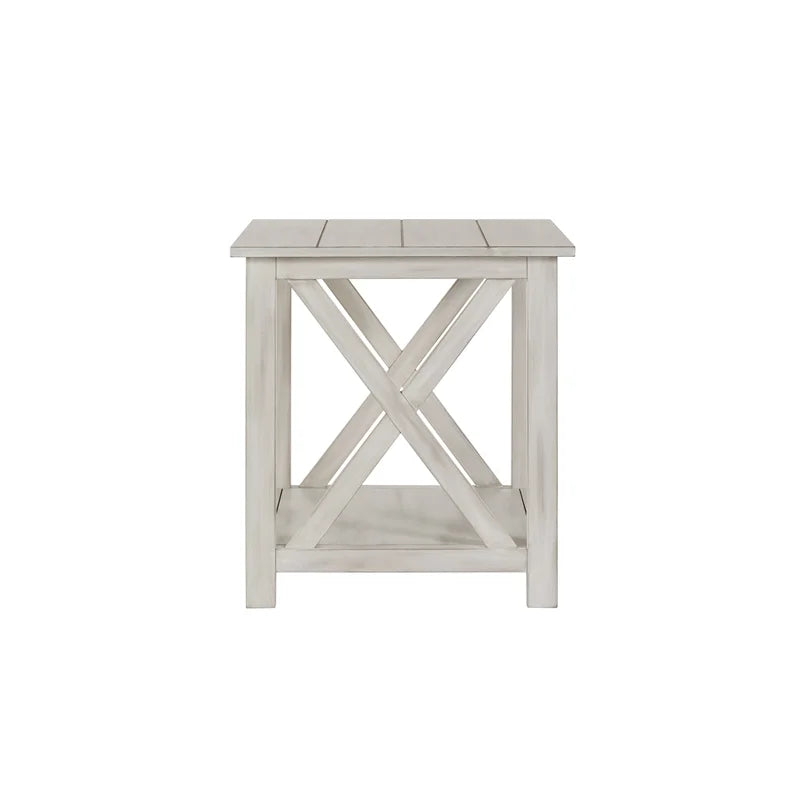 Antique White Wood Side Table G29484
