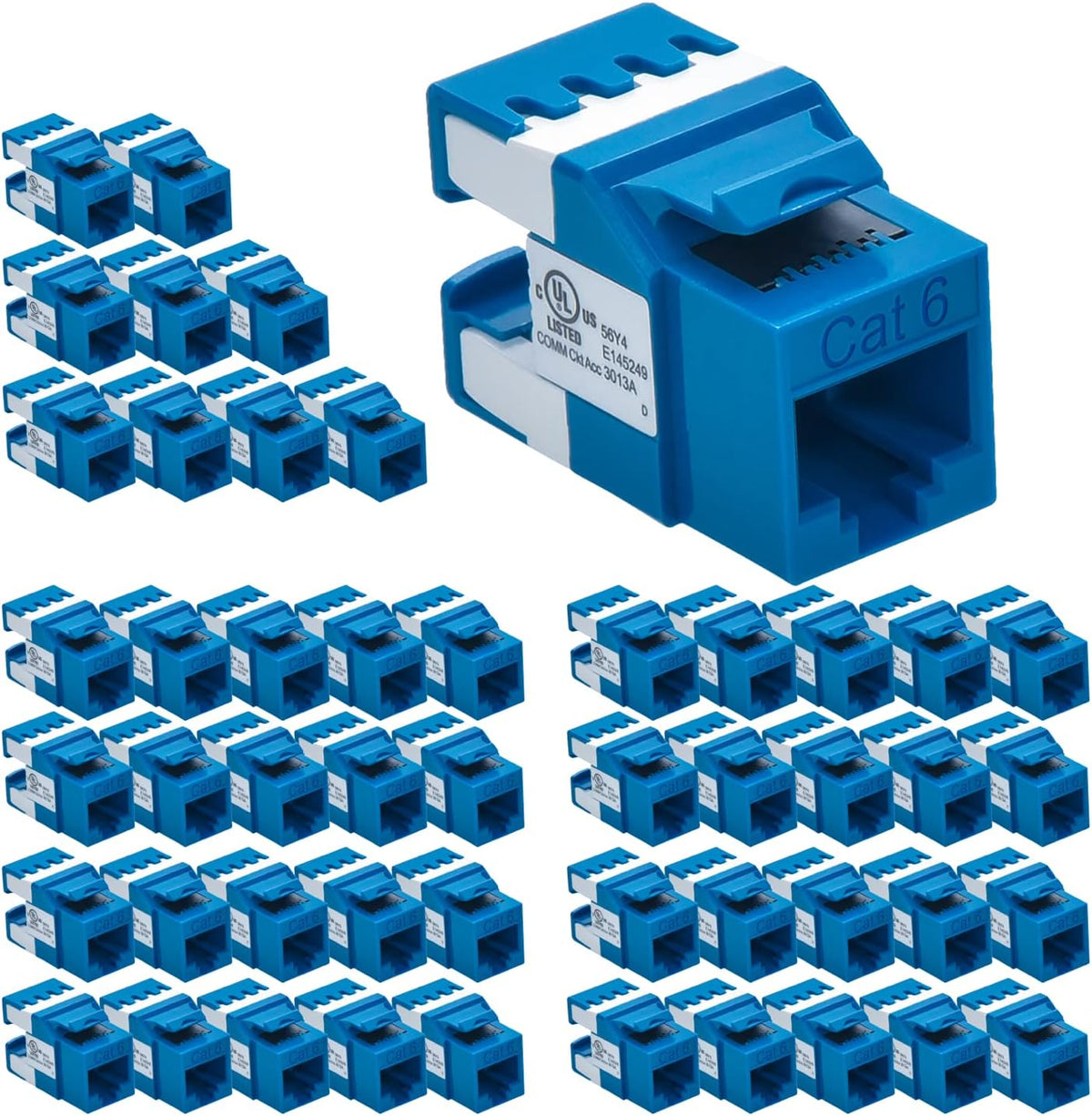 Cat.6 RJ45 Keystone Jack (50-Pack, Gray) O227