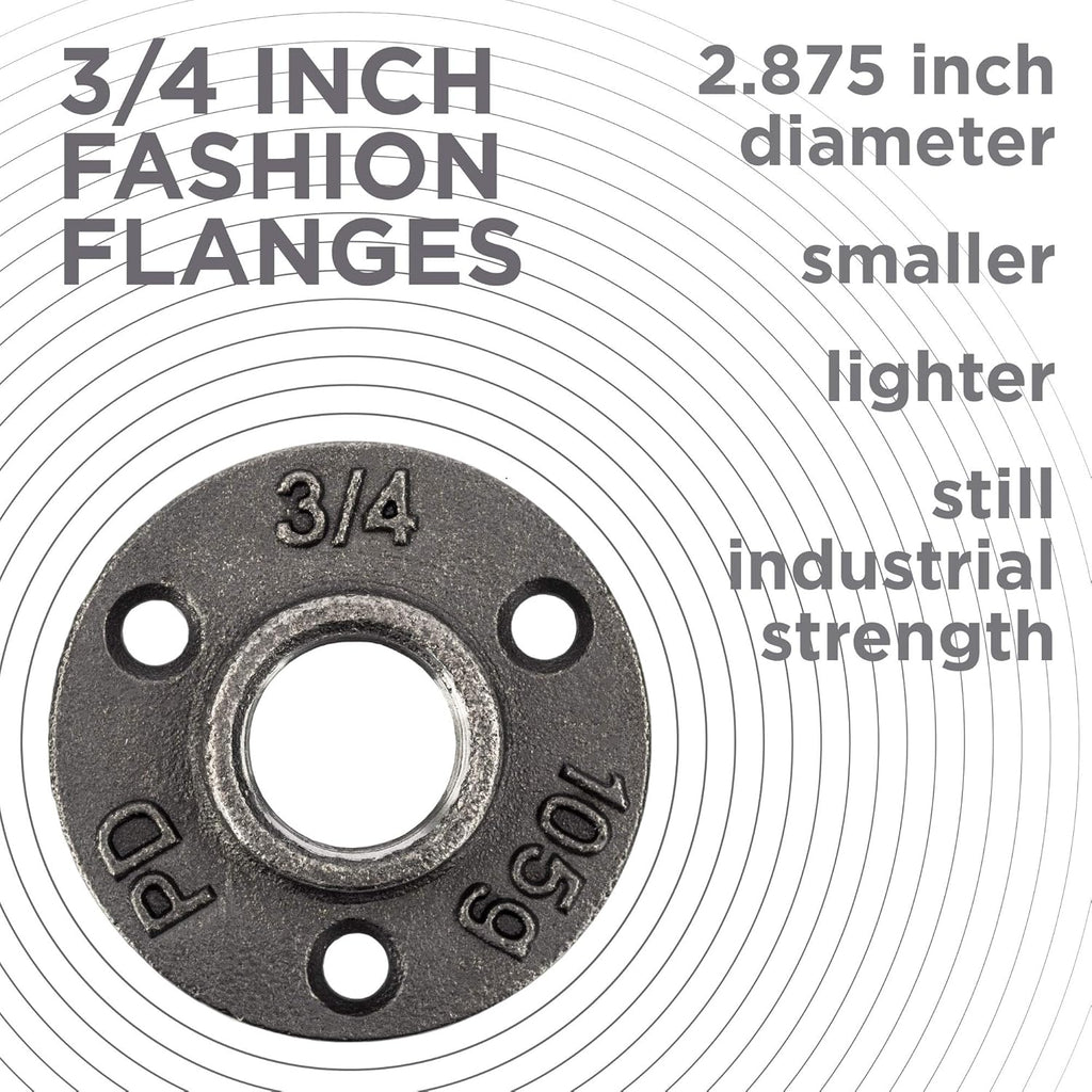 1 Inch Black Malleable Cast Iron Floor Flange 10 Pack W826423