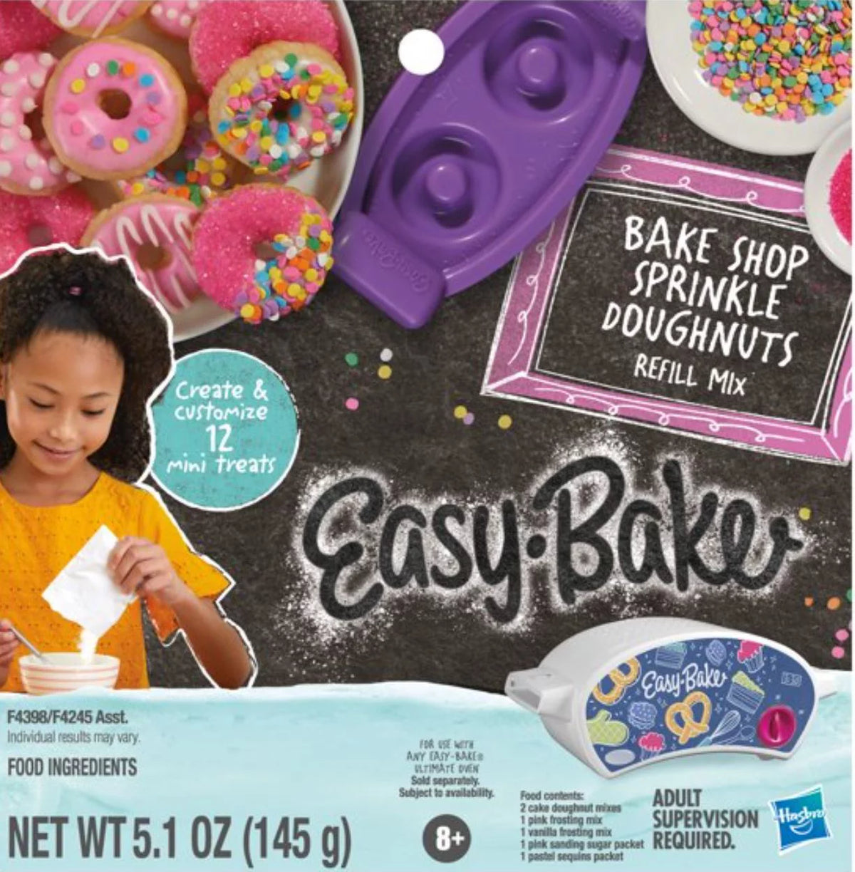 Easy Bake Oven Set with Baking Accessories - 4 Refill mixes (Red Velvet Strawberry Cupcakes, Donut, Pizza and Whoopie Pies), Unicorn Sprinkles Q211