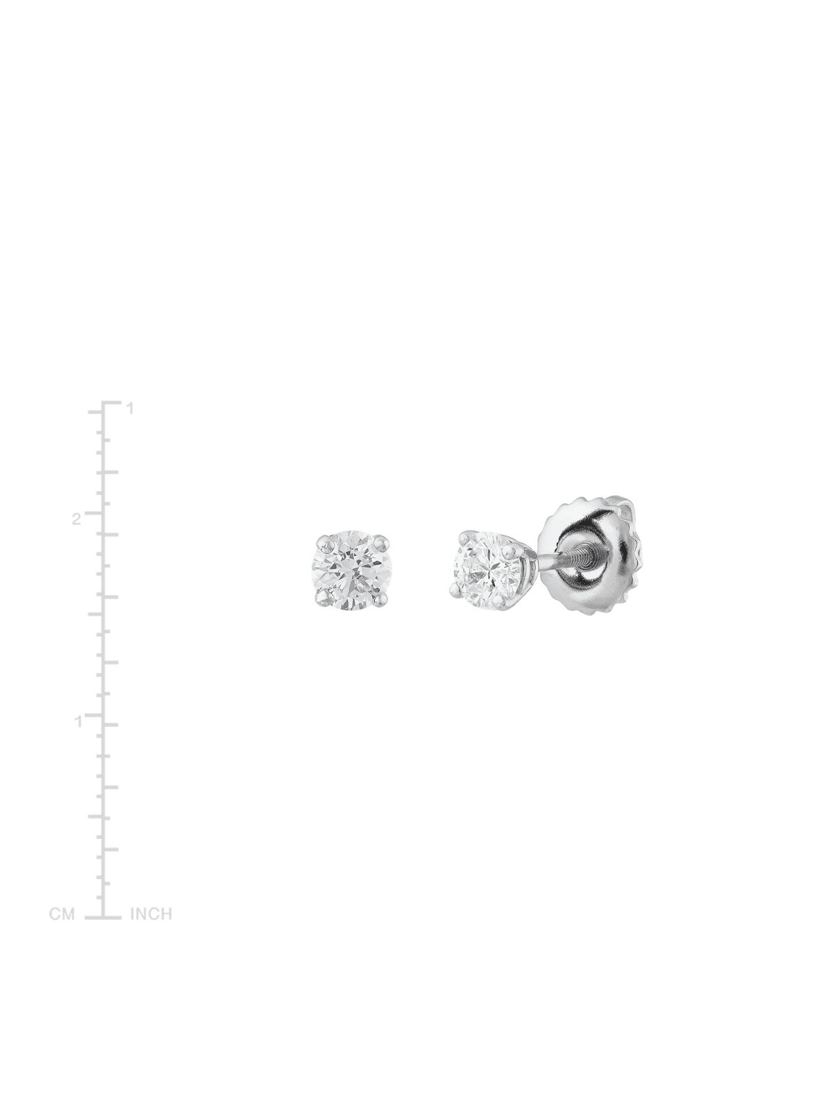 14kt White Gold Diamond Solitaire Stud Earrings P329778