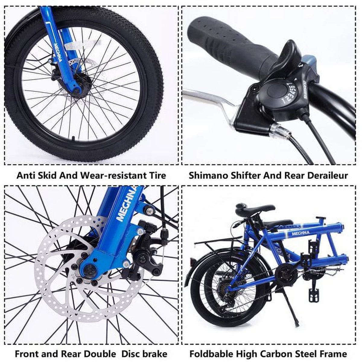 20 inches Wheels 2-Seater 7 speed Folding Tandem Bike E934